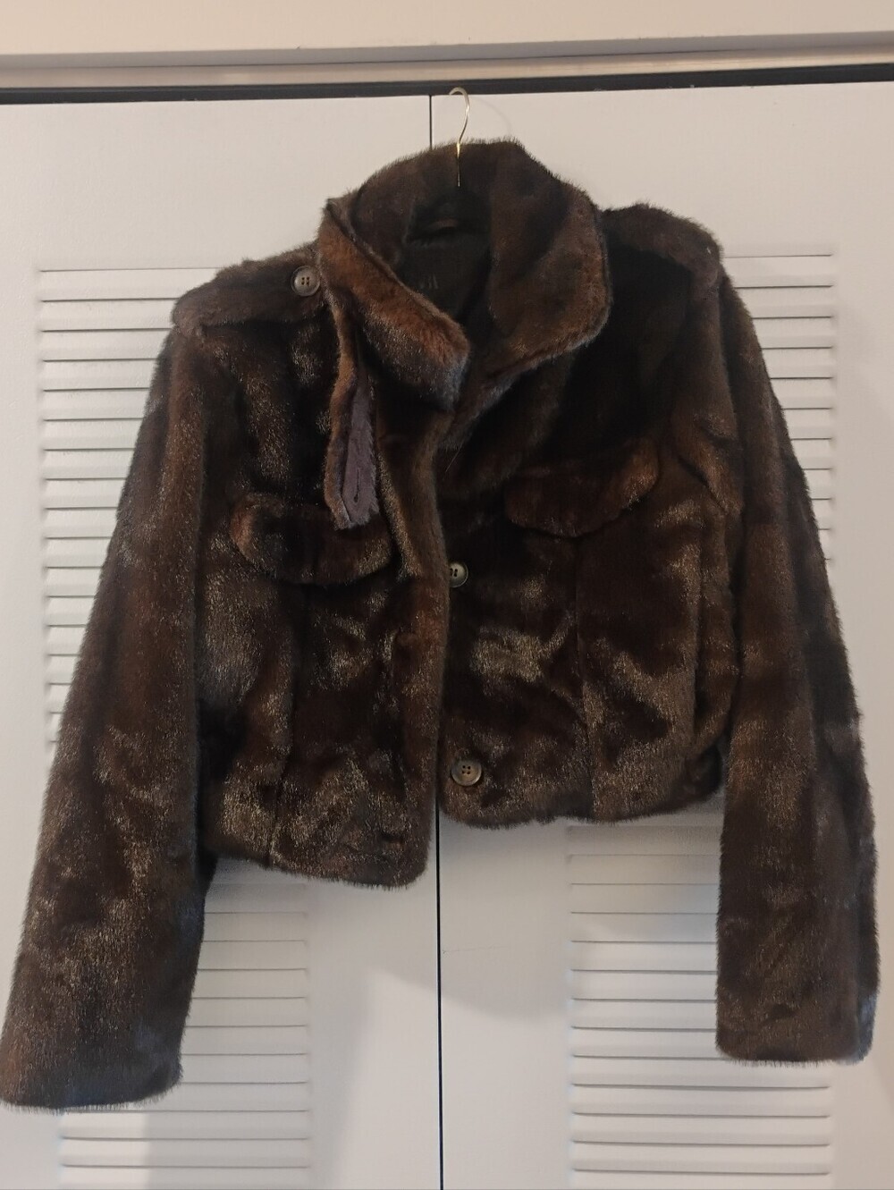 Zara Short Faux Fur Bomber Jacket - Picture 8 of 8